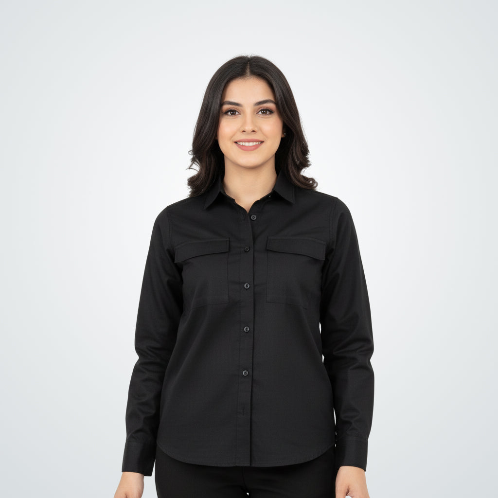 The Essential Flap Pocket Shirt | Classic Black