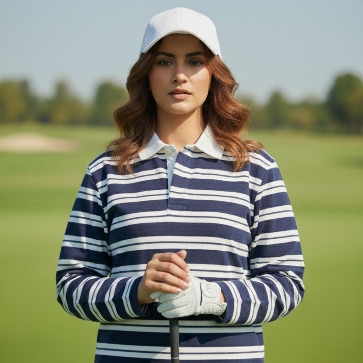 Navy Striped Rugby Polo