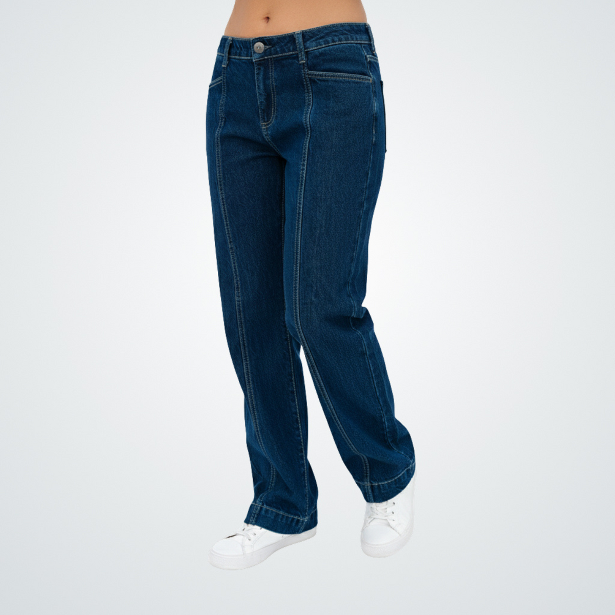 Midnight Stitch Straight-Leg Denim