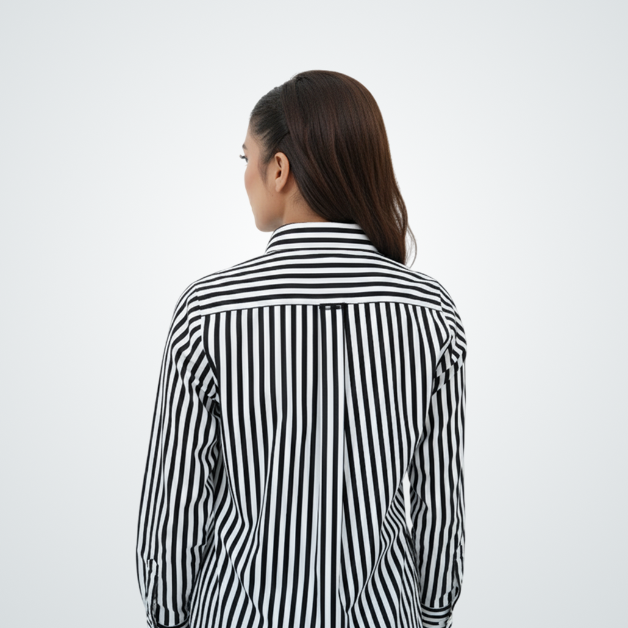 Monochrome Stripe Button-Down Shirt