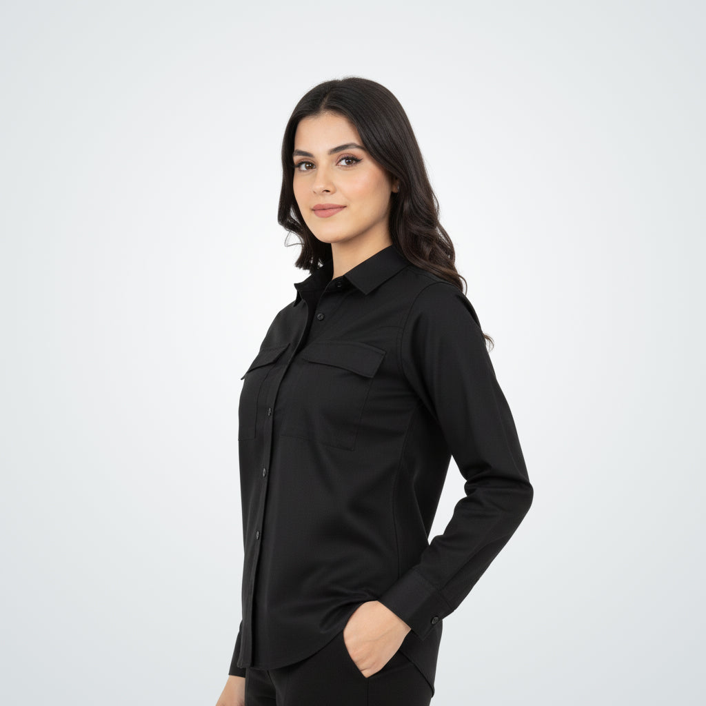 The Essential Flap Pocket Shirt | Classic Black