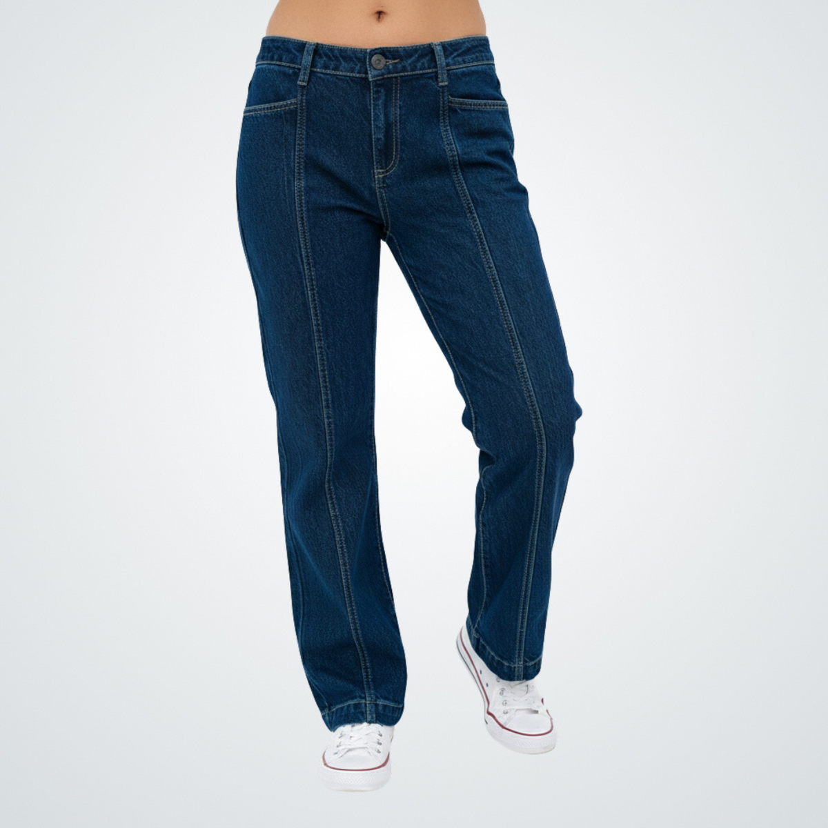 Midnight Stitch Straight-Leg Denim