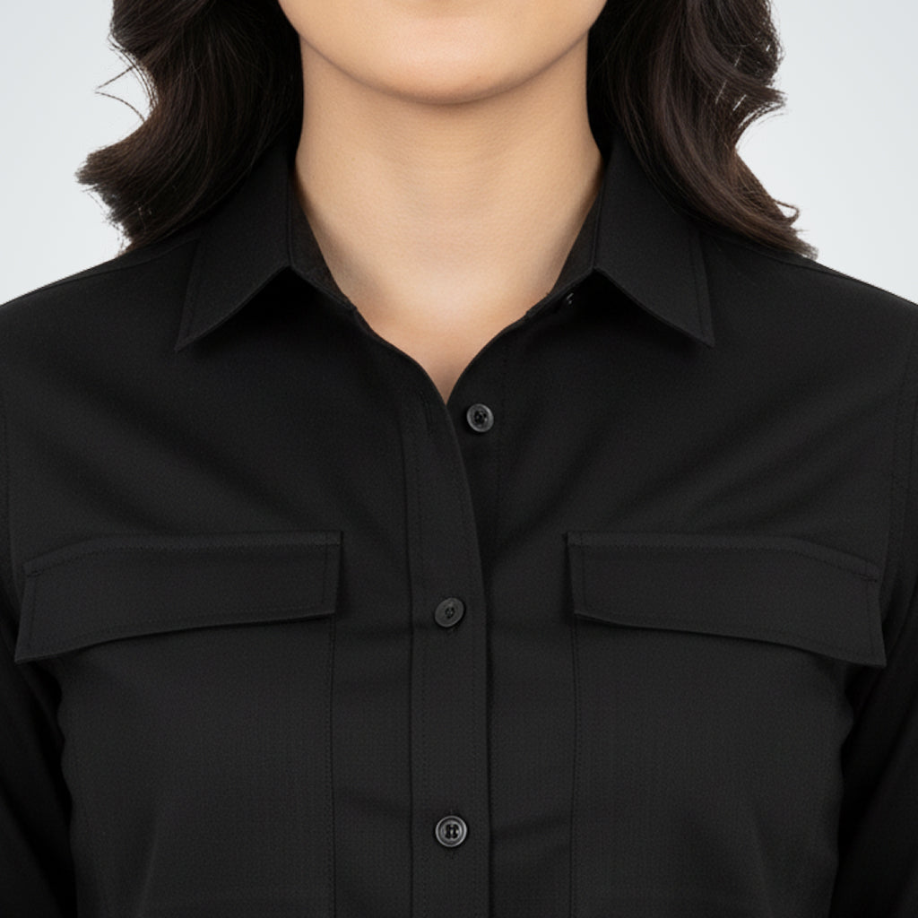 The Essential Flap Pocket Shirt | Classic Black