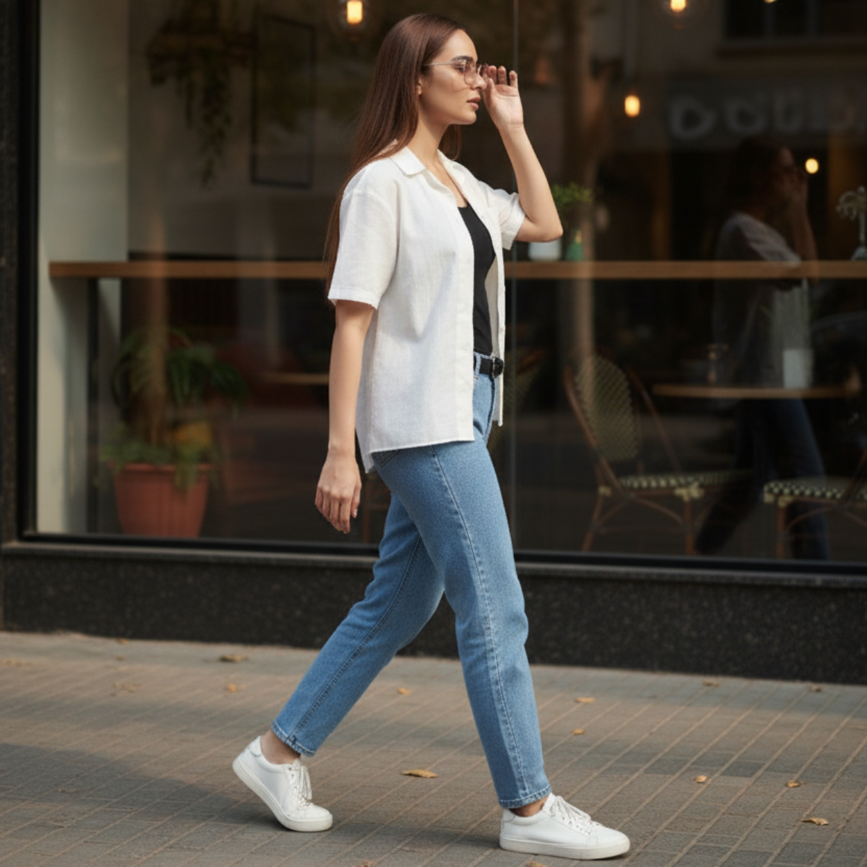 Sheer Cotton Short-Sleeve Shirt