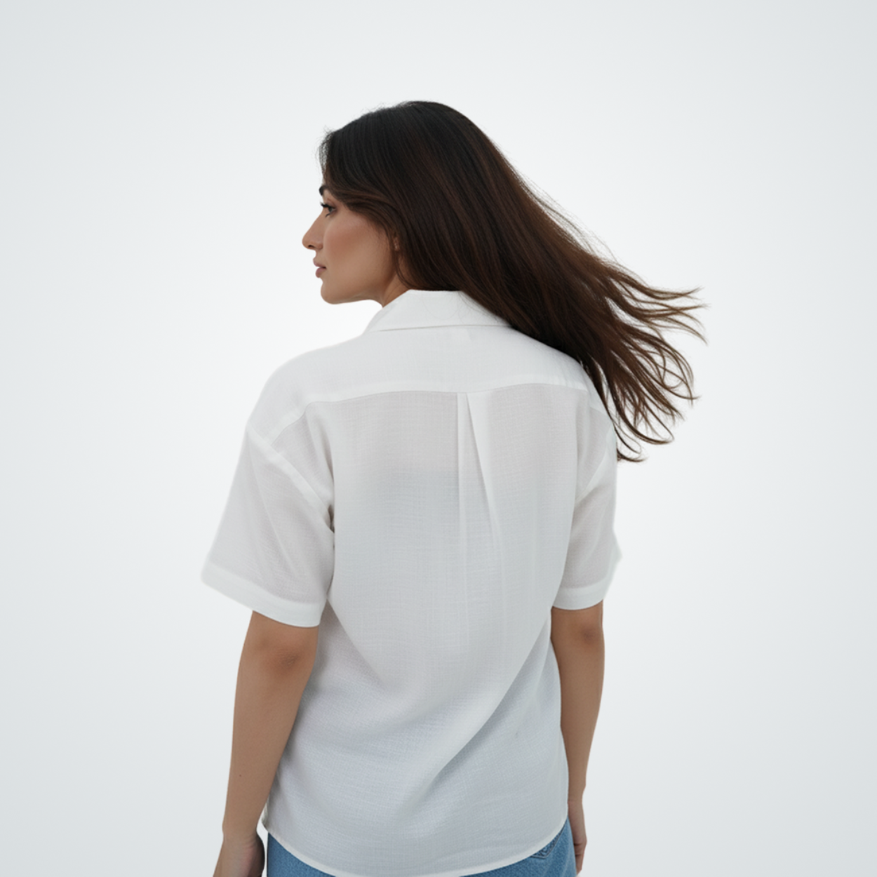 Sheer Cotton Short-Sleeve Shirt