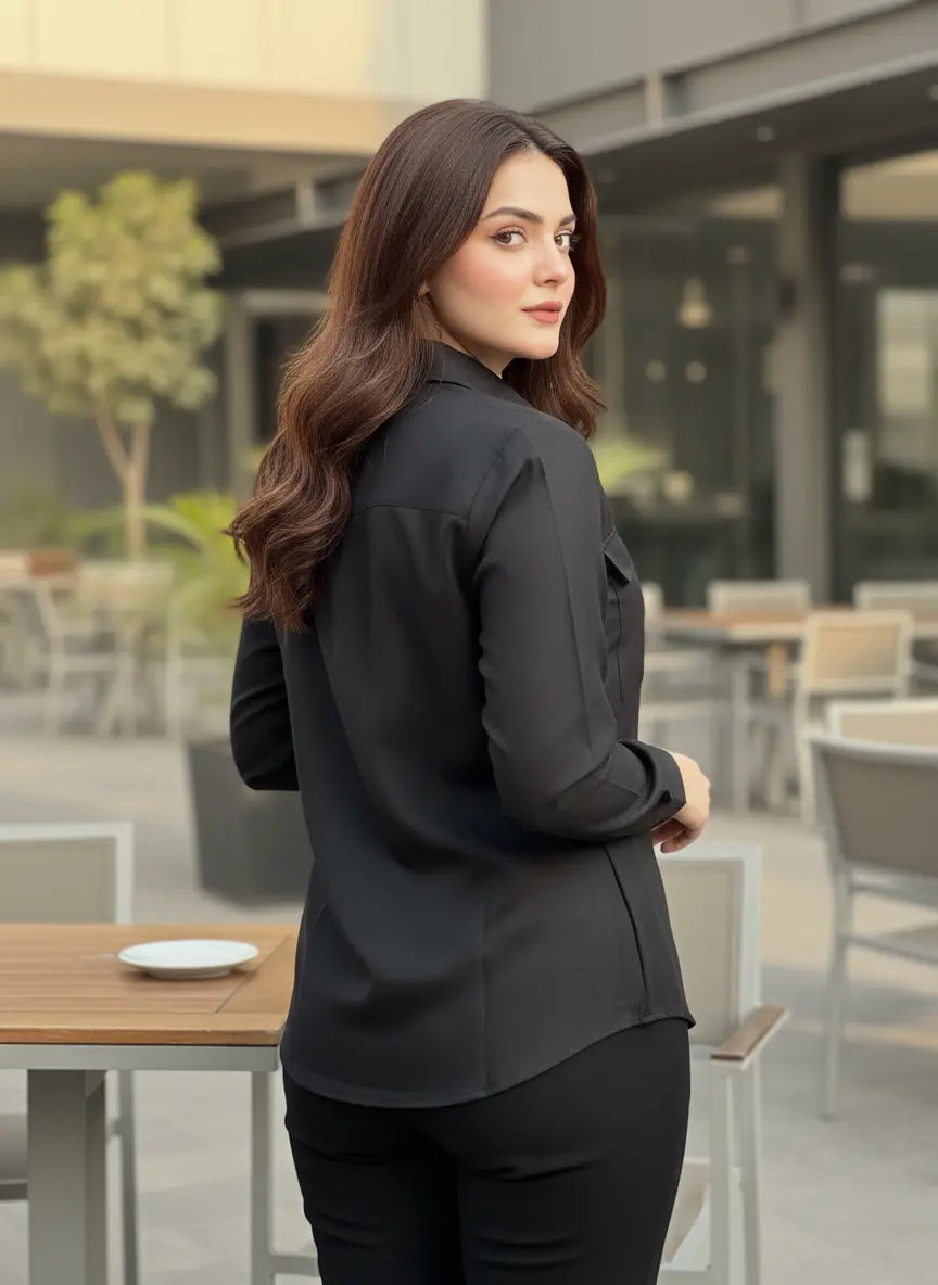 The Essential Flap Pocket Shirt | Classic Black