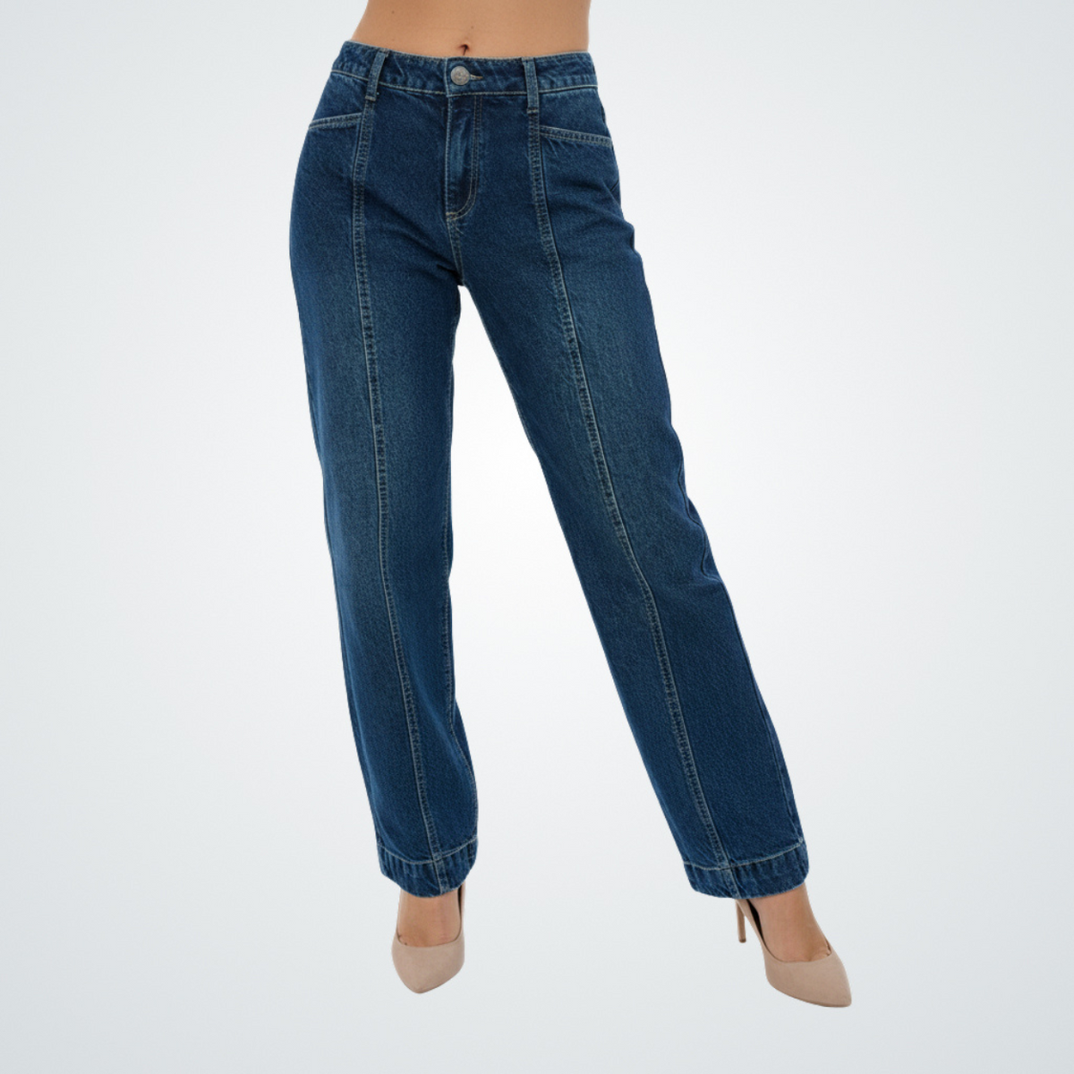 Heritage Straight-Cut Denim Faded