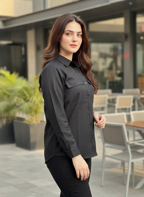 The Essential Flap Pocket Shirt | Classic Black